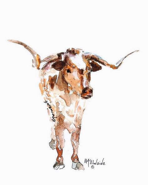 Miniature Cattle, Small Farms, Western Artwork, Sharpie Mug, Texas Art, Cow Painting, Cowboy Art, Cow Art, Western Art