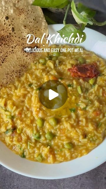 Preetha Athrey on Instagram: "Dal Khichdi 🔥 Comfort in a bowl is what Dal Khichdi made of rice, moong dal and spices is! Simple, healthy and hearty this dish is a universal favourite. The recipe I am sharing today is just perfect if you are looking for something warm and comforting. This variation has been tempered with ghee and fresh green garlic which enhances the flavour So do give this a try and home and follow my channel for more such easy-to-make delicious recipes and like, share and comment 😍 Ingredients: * 1/4 cup moong dal (using the split dal without skin) * 1/4 cup Masoor dal * 1/2 cup rice – you can add any rice of your choice * 1 tbsp ghee (for cooking) * 1 tsp cumin / jeera seeds * 1 onion finely chopped * 1 tomato finely chopped  * 1/2 cup green peas * 1-inch piece g Dal Khichdi Recipes, Ghee Rice Recipe, Moong Dal Khichdi, Dal Khichdi, Masoor Dal, Green Garlic, Moong Dal, Easy One Pot Meals, Green Peas