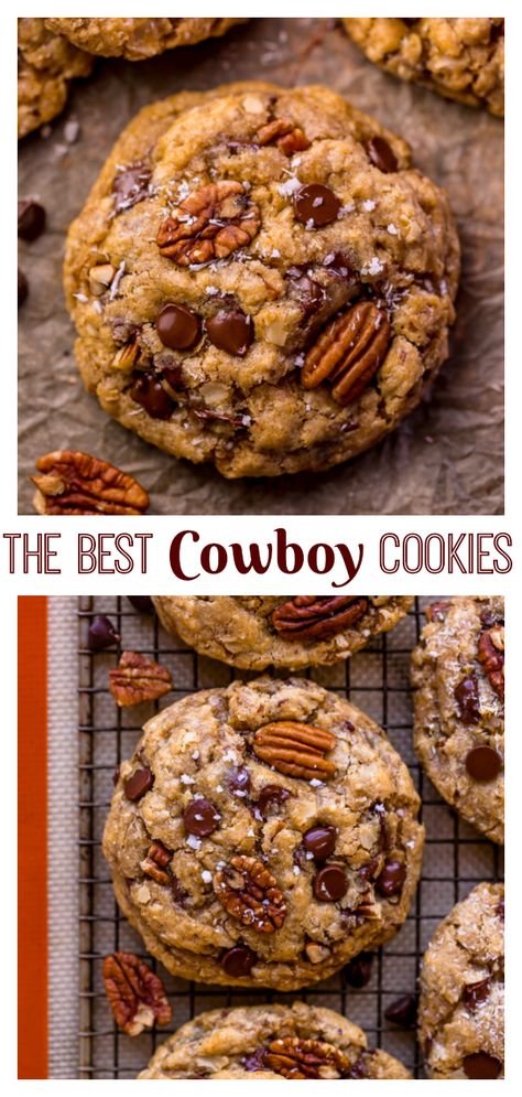 Best Cowboy Cookies, Cowboy Cookies Recipe, Cowboy Cookie, Cowboy Cookie Recipe, Baker By Nature, Cowboy Cookies, Oreo Brownies, Oatmeal Chocolate Chip Cookies, Think Food