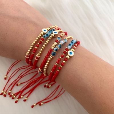 Cute Friendship Bracelets, Bracelets Handmade Diy, Turkish Evil Eye, Diy Jewelry Necklace, Diy Bracelets Patterns, Diy Bracelet Designs, Red String, Beads Bracelet Design, Crystal Beads Bracelet