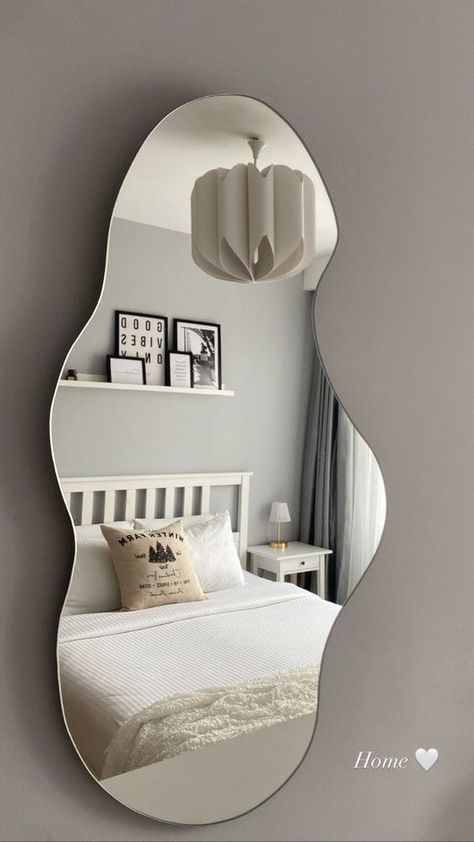 Rate This blob mirrors From ⭐1~10. SAVE&FOLLOW i will update everyweek. Street Room, Mirror Frameless, Baddie Apartment Ideas, Baddie Apartment, Pinterest Room, Irregular Mirror, Tall Mirror, White Room Decor, تصميم للمنزل العصري