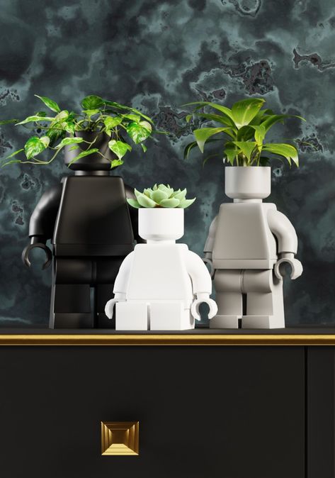 STL file Flower Pot Shaped Like a Le-go Minifigure 💐・3D print model to download・Cults 3d Print Flower Pot, Diy 3d Printer Projects, 3d Printer Flower Pot, 3d Printing Decoration, Easy Things To 3d Print, Lego Plant Pot, 3d Printing Figures, 3d Printing Setup, Free 3d Printing Files