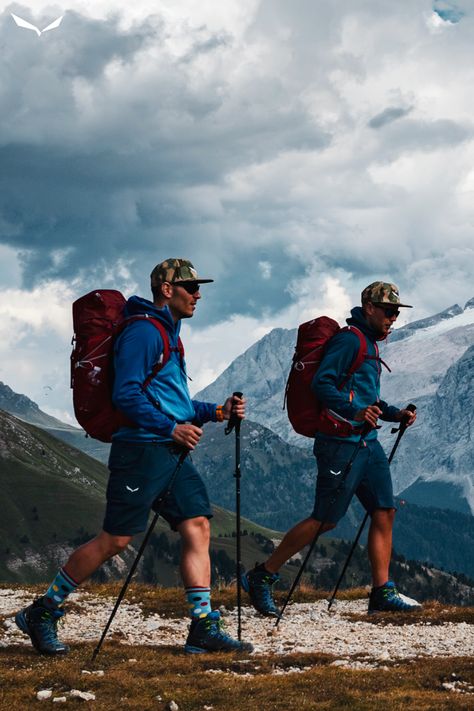 A storm's approaching: we must be ready for anything. #puremountain #trekking #storm Spring Hiking Outfits, Hiking Outfit Men, Trekking Photography, Trekking Outfit, Hiking Attire, Hiking Pics, Hiking Outfits, Hiking Poles, Spring Hiking