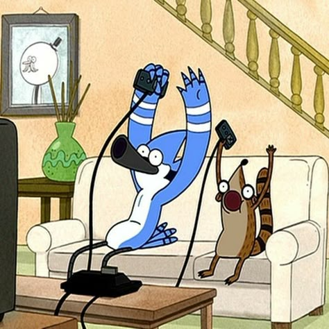 Regular Show Desktop Wallpaper, Anime Playing Video Games, Regular Show Wallpapers, Regular Show Memes, Video Game Cartoon, The Regular Show, Mordecai Y Rigby, Ipad Backgrounds, Games Wallpaper