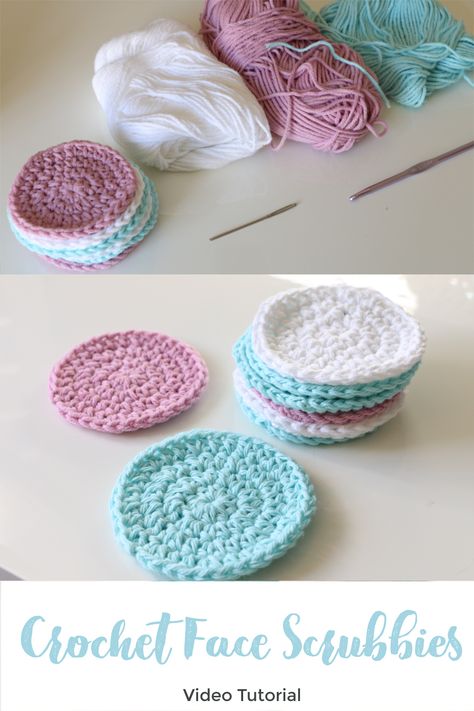 Crochet Face Scrubbies Packaging, Cotton Crochet Face Scrubbies, Cotton Rounds Crochet, Crochet Cotton Face Rounds, Diy Face Scrubbies, Crochet Face Wipes, Round Crochet Face Scrubbies, Easy Face Scrubbies Crochet, Crochet Heart Face Scrubbies