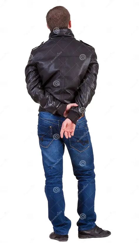 Back View of Handsome Man in Jacket Looking Up. Stock Photo - Image of male, professional: 24819066 Man Looking Up, Man Standing, Handsome Man, Back View, Single Person, Looking Up, Stock Images Free, Photo Image, Mens Jackets