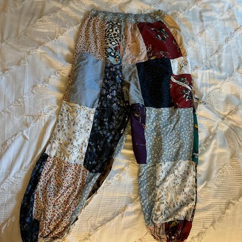 Patchwork trousers - perfect for a hippie, boho, or... - Depop Look Hippie, Patchwork Trousers, Bohemian Look, Boho Bohemian, Hippie Boho, Loose Fitting, Textiles, Trousers, Quick Saves