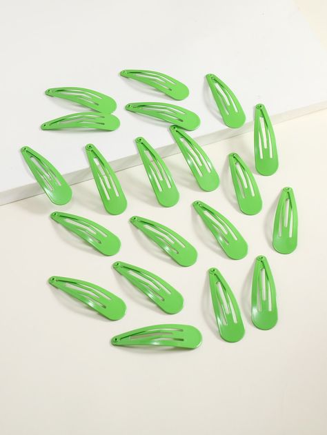 Green Casual   Iron Plain Snap Clip Embellished   Women Accessories Beetlejuice Costumes, Green Hair Clips, Micro Pig, Hair Clips Aesthetic, Nct Concert, Neon Green Hair, Rainbow Closet, Hair Accessories Green, Beetlejuice Costume