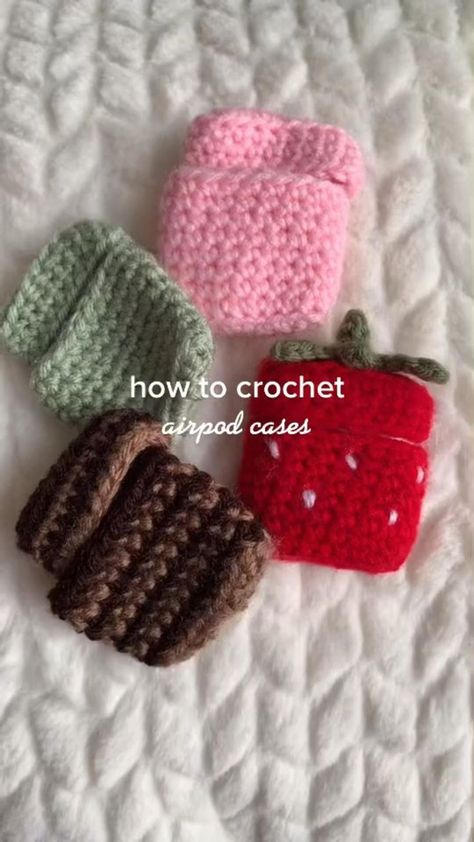 Knitting Ideas To Sell, Crocheting Airpod Cases, What To Crochet To Sell, Easy Crochet Step By Step, Crochet Projects Fast, Crochet For Airpods, Crochet Birth Control Case, Cute And Simple Crochet Ideas, Free Airpod Case Crochet Pattern