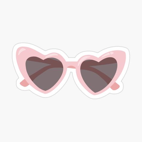 Pink heart shaped sunglasses with feminine pink aesthetic Light Pink Stickers Aesthetic Printable, Pink Aesthetic Clipart, Heart Shaped Sunglasses Drawing, Pink Stickers Aesthetic Printable, Feminine Pink Aesthetic, Stickers Rosa, Pink Aesthetic Stickers, Sunglasses Sticker, Pink Stickers