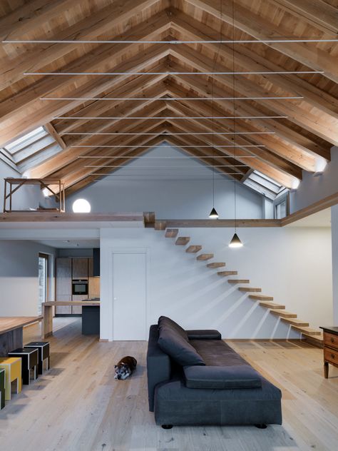 AG House by Rocco Borromini Modern Barn Style, Interior Ceiling, Wooden Ceiling, Modern Barn House, Barn Style House, Modern Barn, Design Del Prodotto, Minimalist Architecture, Galway