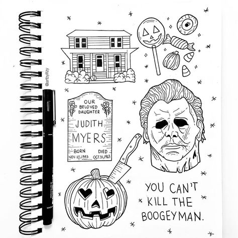 michael myers flash sheet ♡ b Michael Myers Drawing, Michael Myers Tattoo, Horror Sleeve, Horror Inspiration, Horror Tattoos, Horror Movie Tattoos, Horror Drawing, Movie Tattoo, Movie Tattoos