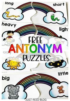 FREE Rainbow antonym Preschool Curriculum Themes, Antonyms Activities, Kindergarten Puzzles, Kindergarten Prep, Preschool Reading, Preschool Lesson Plan, Curriculum Planning, Pre K Activities, Alphabet Activities Preschool