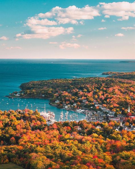 "Explore the World’s Most Amazing Travel Destinations" East Coast In The Fall, Camden Maine Aesthetic, Maine Fall Aesthetic, Camden Me, Maine In Fall, Maine Fall Foliage, Fall Foliage Photography, Fall In Maine, East Coast Fall