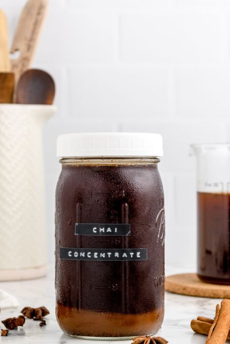 Are you a fan of chai tea? If so, you're going to love this recipe for homemade chai tea concentrate! With just a few simple ingredients and minimal effort, you can create a delicious and aromatic concentrate that will elevate your daily cup of tea. Whether you prefer your chai hot or iced, this concentrate... Read More The post How to Make Homemade Masala Chai Concentrate appeared first on Simplified Chef. Diy Chai Tea Concentrate, Chai Tea Concentrate Recipe, Chai Concentrate Recipe, Chai Drinks, Chai Tea Concentrate, Homemade Masala, Chai Concentrate, Homemade Chai Tea, Tea Concentrate