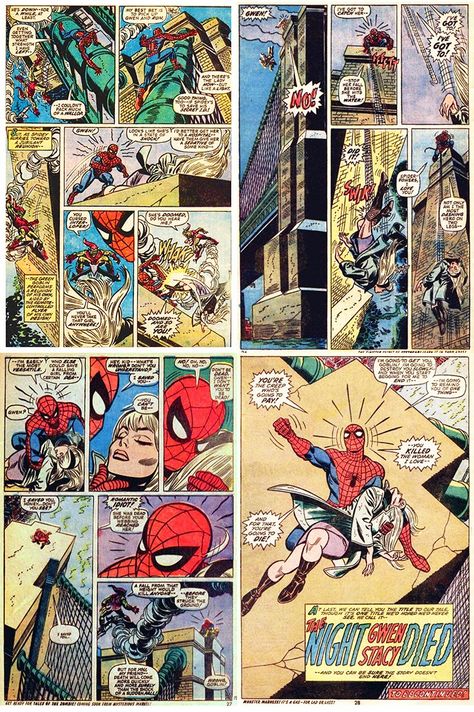 The Night Gwen Stacy Died, Spiderman Comic Strip, Happy 89th Birthday, Comic Spiderman, Spiderman Comic Books, 89th Birthday, Spiderman Drawing, Silver Age Comics, Famous Comics