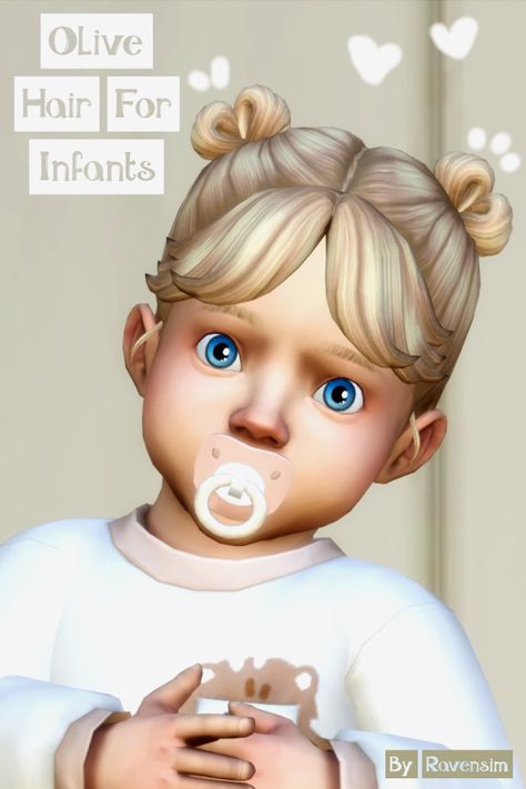 #sims4cc sims 4 infant cc sims 4 infant hair The Sims 4 Bebes, Sims Love, Olive Hair, The Sims 4 Cabelos, Tumblr Sims 4, Sims 4 Cc Folder, Casas The Sims 4, Sims 4 Mm, Sims 4 Toddler