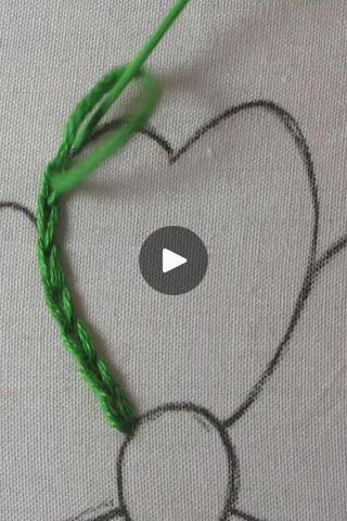 Twisted Chain Stitch Embroidery Design, Chain Stitch Embroidery Design, Twisted Chain Stitch, Twisted Chain, Chain Stitch Embroidery, Embroidery Tutorial, Elegant Flowers, Chain Stitch, Flower Design