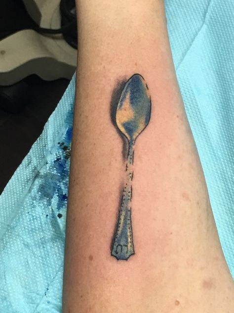 Spoon Theory Tattoo Ideas, Spoon Tattoo Ideas, Spoon Theory Tattoo, Spoonie Tattoo, Spoon Tattoo, Spoon Theory, Tattoo Ideas Small, Ink Blot, Ink Ideas