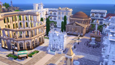 Little Rome - Italy - Kai Bellvert Lotes The Sims 4, Sims Love, Vintage Houses, Modern House Floor Plans, Sims 4 Game Mods, Sims Games, Sims Four, Sims 4 Update, Sims 4 Build