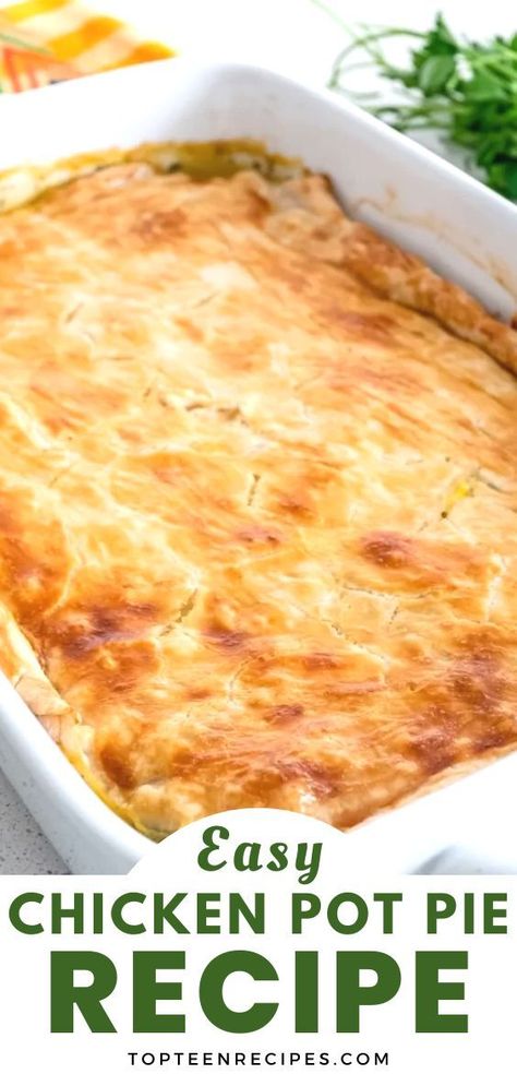 Pot Pie Recipe Easy, Easy Chicken Pot Pie Recipe, Best Chicken Pot Pie, Chicken Pie Recipe, Chicken Pot Pie Casserole, Homemade Chicken Pot Pie, Chicken Pot Pie Recipe, Pot Pie Recipe, Turkey Pot Pie