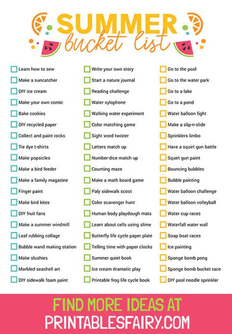 Not sure what do this summer? Make a summer bucket list with these 100+ activity ideas that all kids love #bucketlist #summeractivities Summer To Do List With Friends, Summer To Do, Love Bucket List, Printable Summer Bucket List, Bucket List Craft, Summer Bucket List For Kids, To Do List Ideas, Summer Bucket List For Teens, Kids Summer Bucket List