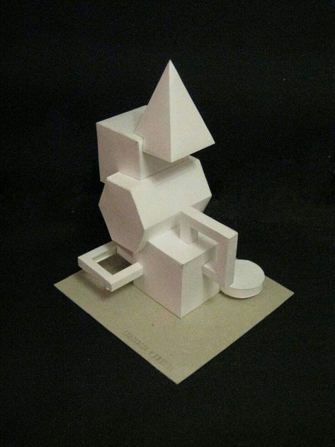 Form In Art, Cubes Architecture, Conceptual Model Architecture, 3d Geometric Shapes, Academic Drawing, Architecture Drawing Sketchbooks, Concept Models Architecture, Paper Architecture, Geometric Shapes Art