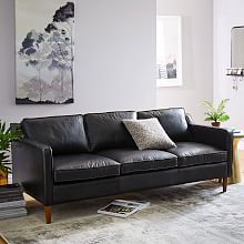 15% Off Sofas, Chairs + Sectionals | west elm Industrial Credenza, Heartland House, Black Leather Couch Living Room, Leather Couch Living Room, Black Leather Couch, Urban Ladder, Black Leather Sofa, Leather Couches Living Room, Couch Office