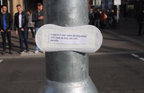 Maxi pad protest art goes viral Period Pads, Radical Feminism, Espresso Beans, Intersectional Feminism, Feminist Quotes, Queen Quotes, Faith In Humanity, Social Issues, Womens Rights