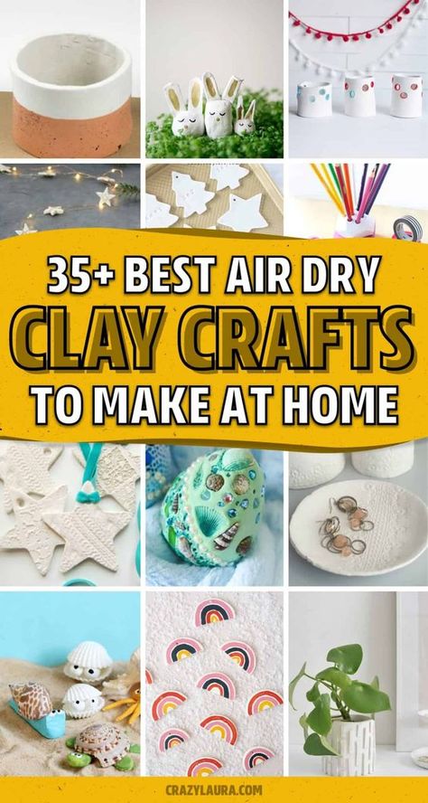 Homemade Air Dry Clay Projects, Easy Clay Rose, Air Clay Crafts Ideas, Homemade Clay Gift Ideas, Air Dry Clay Pottery Ideas For Beginners, Diy Air Dry Clay Gifts, Das Masa Ideas, Air Dry Clay For Beginners, Air Dry Clay Kids Projects