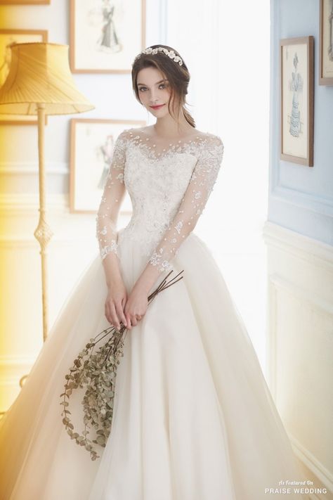 This glamorous wedding gown from Jessica Lauren featuring romantic lace detailing will make your dream come true! – Praise Wedding Community Glamorous Wedding Gowns, Christian Wedding Dress, Sleek Wedding Dress, Christian Wedding Gowns, Korean Wedding Dress, Wedding Dresses Taffeta, Simple Wedding Gowns, Bride Dress Simple, Wedding Gown Inspiration