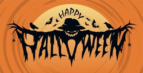 Halloween Typography Design, Scary Balloons, Halloween Poster Design, Halloween Banners, Happy Halloween Sign, Halloween Party Banner, Text Banner, Halloween Typography, Vintage Halloween Party