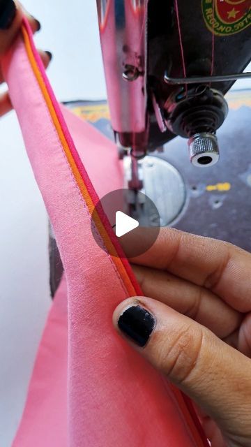 Jass Designer on Instagram: "✨Sewing Tips And Tricks✨ Double Piping . #sewing #stitching #trending #reel #jassdesigner #costura #sewinglove #sewingfun #sewingpattren #sewingmachine #coser" How To Sew Piping Tutorials, Double Stitch Sewing, Sewing Piping Tutorial, How To Sew Piping, Piping Techniques Sewing Neckline, Piping Sewing Techniques, How To Do Piping Sewing, How To Make Piping Sewing, Stitching Tips Sewing Hacks