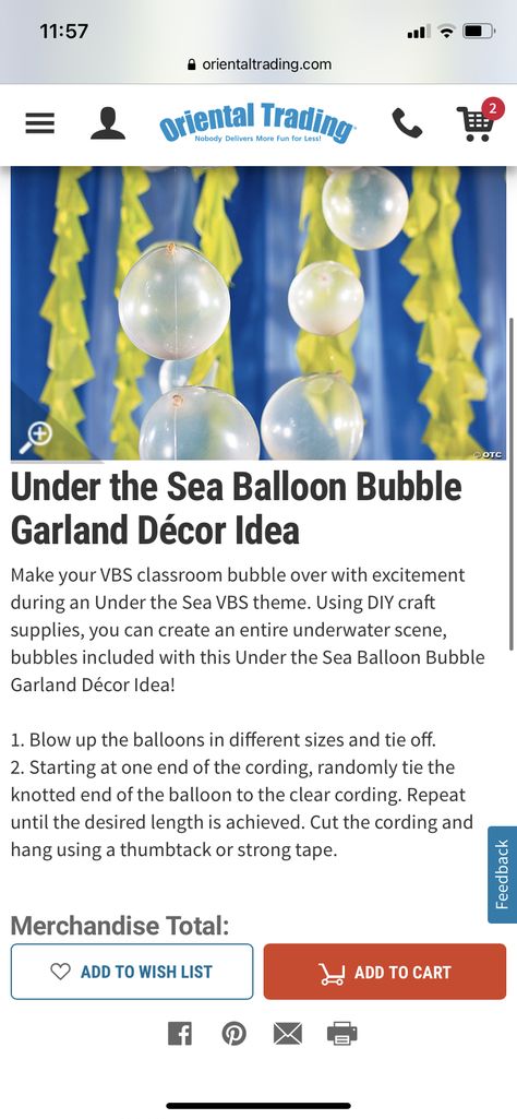 Under The Sea Diy, Balloon Bubbles, Scuba Vbs, Vbs Themes, Garland Decor, The Balloon, Under The Sea, More Fun, The Sea