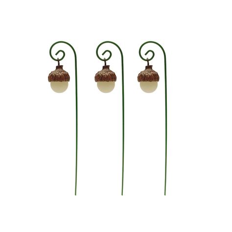 PRICES MAY VARY. Add a Miniature Upgrade to your Fairy Garden with these Glow in Dark Acorn Lamps Acorn hangs from metal Lantern post and measures 5" tall and 1" wide Outdoor Solar Lanterns can be used to create a path within your Fairy Garden or Dollhouse Add Glowing Acorns to make for Safe Travels around the village while adding unique landscape decor 3pcs Dollhouse Accessory makes perfect gift for fairy garden enthusiasts, friends or family Give your Fairy Garden Villages and Cottages a minia Dollhouse Landscaping, Acorn Lights, Fairy Garden Bench, Fairy Lanterns, Miniature Fairy Garden, Fairy Garden Supplies, Garden Lanterns, Lantern Set, Solar Lanterns