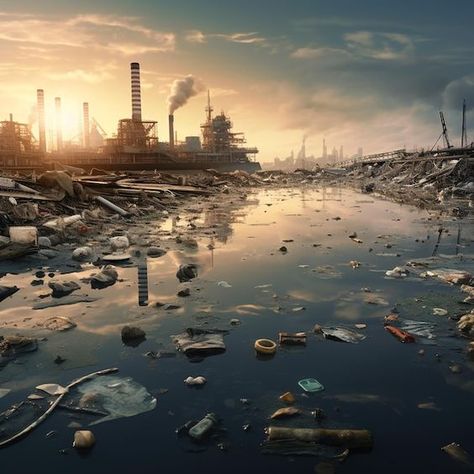 Water Pollution Pictures, Water Pollution Images, Pollution Pictures, Aesthetic Boarders Designs, Pencemaran Air, Pencemaran Udara, Pollution Environment, Plastic In The Sea, Environmental Posters