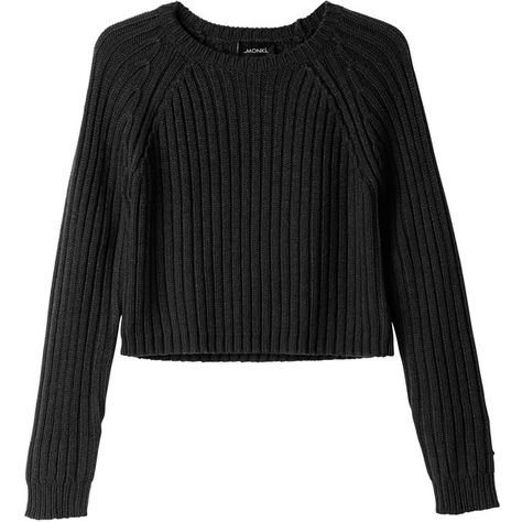 Monki Bo knitted top ($28) ❤ liked on Polyvore featuring tops, sweaters, shirts, jumpers, black magic, cropped jumper, monki, shirt sweater, crop top and crop shirts Black Chunky Knit Sweater, Black Cropped Sweater, Thick Knit Sweater, Chunky Knit Jumper, Black Jumper, Chunky Knit Sweater, Ropa Diy, Knitted Top, Jumper Shirt