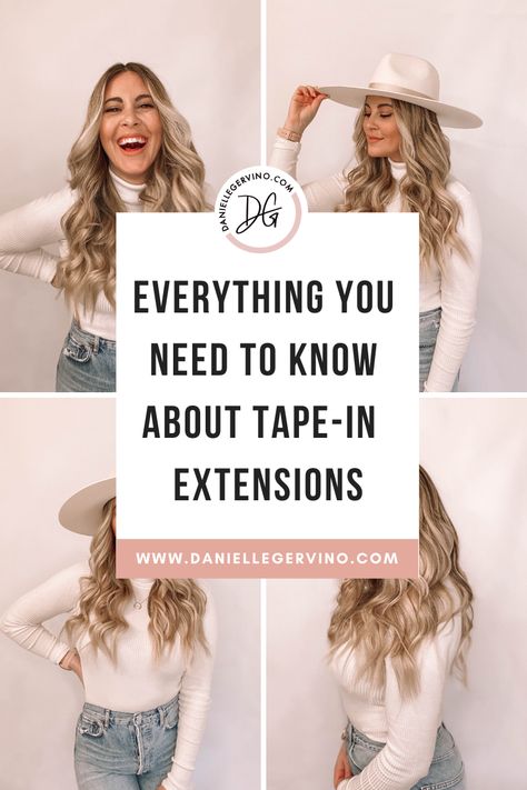 Tape-In hair extensions Q&A and everything you need to know | #hairextensions #blondebalayage #balayage #tapeinextensions Hairstyles To Do With Tape In Extensions, Wedding Hair With Tape In Extensions, Where To Place Tape In Hair Extensions, Fine Hair With Extensions, Tape In Hair Extensions Before And After Short Medium Lengths, How To Style Hair With Tape Extensions, How To Take Care Of Tape In Extensions, Bellami Tape In Hair Extensions, Ponytail With Tape In Extensions