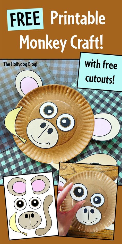 This is one of my favorite preschool crafts! Print your monkey cutouts for FREE and get crafting with a paper plate, brown paint, scissors, and glue! Monkey Craft for Kids | Paper Plate Crafts | Monkey Theme | Monkey Activities for Preschool | Monkey Preschool Craft | Zoo Theme Monkey Activities For Preschool, Monkey Craft Preschool, Zoo Crafts Preschool, Monkey Activities, Zoo Animals Preschool, Monkey Craft, Safari Crafts, Animal Crafts Preschool, Zoo Crafts