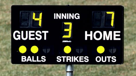 Baseball / Softball Portable Scoreboard Scoreboard Ideas, Baseball Scoreboard, Miniature Village, Wiffle Ball, Baseball Softball, Sports Baseball, Quito, Softball, Float