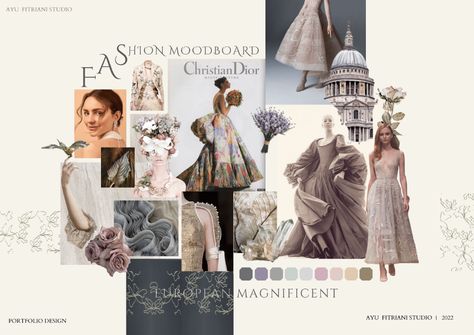 EUROPEAN MAGNIFICENT/ FASHION MOODBOARD SS 2022 on Behance Research Board Fashion Design, Inspirational Board Fashion, Fabric Story Board Fashion, Fashion Boards Ideas, Fashion Sketchbook Moodboard, Historical Mood Board, Fashion Design Moodboard Inspiration, Fashion Visual Board, Fashion Illustration Moodboard