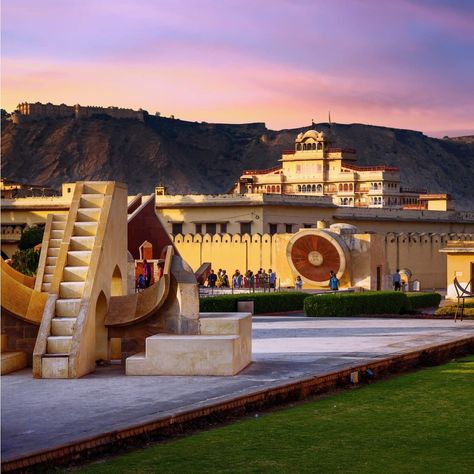 The Jantar Mantar monument in Jaipur, Rajasthan is a collection of nineteen architectural astronomical instruments built by the Rajput king Sawai Jai Singh II.   #India #IncredibleIndia #JantarMantar #Rajasthan #Jaipur #pinkcity #jaipurdiaries #usatoindia #usa #traveler Rajput King, Jantar Mantar Jaipur, Rajasthan Jaipur, Jantar Mantar, Historical Places, Golden Temple, North India, Jaipur Rajasthan, Historical Place