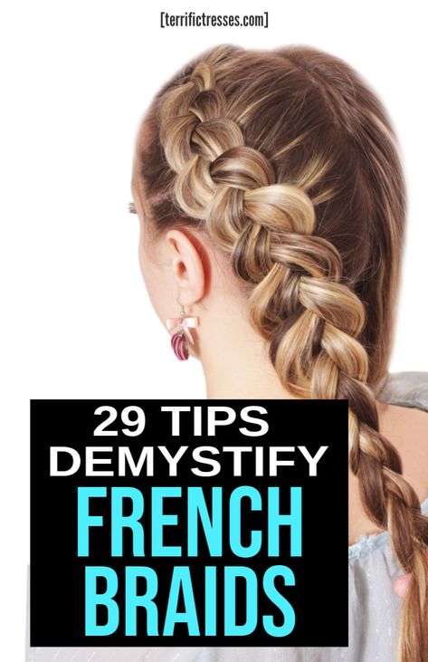 Cute French braids whether for short hair, medium lengths or long locks requires mastering the braiding technique. So if you are searching Pinterest for ideas on how to do braided hairstyles like this here’s what you need. We’ve got 29 tips that explain how to French braid your own hair to how to get volume in such plaits. If you’re obsessed or want to be you need to check this out. via @torifitnzer French Braiding Tips, How To Boxer Braid Your Own Hair, Boxer Braids Tutorial, Wonderland Classroom, French Braiding, School Braids, Side French Braids, Hair Tricks, Haircut Images