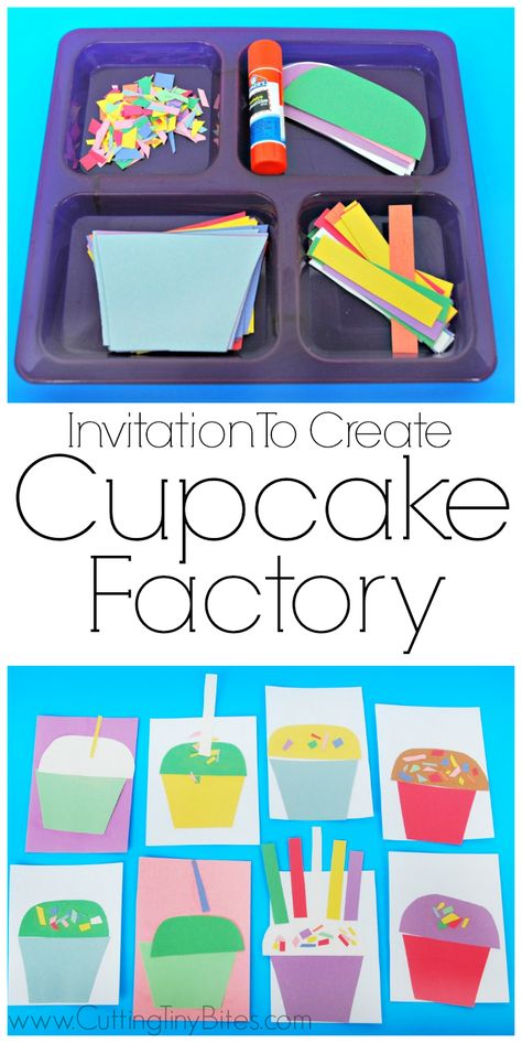 Kunst For Barn, Aktiviti Prasekolah, Aktiviti Tadika, Invitation To Create, Cupcake Factory, Fine Motor Development, Kraf Kertas, Motor Development, Aktivitas Montessori