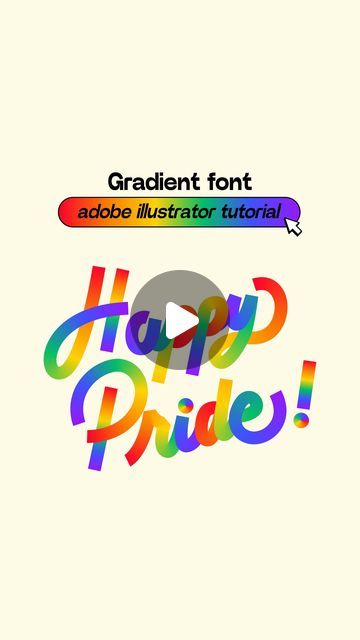 Illustrator Font Tutorials, Instagram Gradient, Illustrator Tips, Adobe Tutorials, Happy Pride Month, Adobe Illustrator Tutorials, Happy Pride, Save For Later, More Design