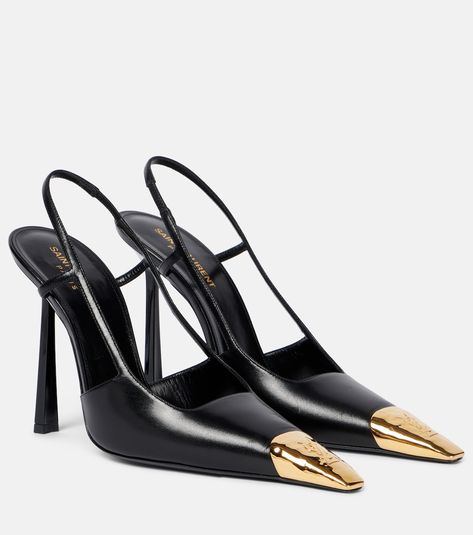 Luxury Designer Leather Slingback Pumps, Saint Laurent Slingback Pumps, Ysl Clothes, Saint Laurent Women Shoes, Heels Saint Laurent, Saint Laurent Zoe Pump, Mid Heels Pumps, Designer Pumps, Saint Laurent Shoes