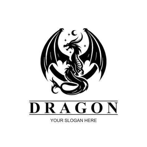 Vector ethereal dragon majesty fantasy d... | Premium Vector #Freepik #vector Ethereal Dragon, Dragon Logo Design, Logo Dragon, Dragon Logo, Fantasy Dragon, Dragon Design, Premium Vector, Graphic Resources, Logo Design