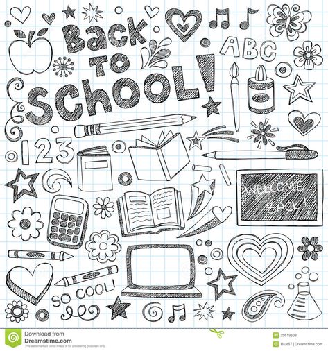 Back To School Doodles, School Doodles, Doodles Bonitos, Notebook Doodles, Notebook Drawing, Star Wall Art, Sketch Notes, Doodle Lettering, Easy Art