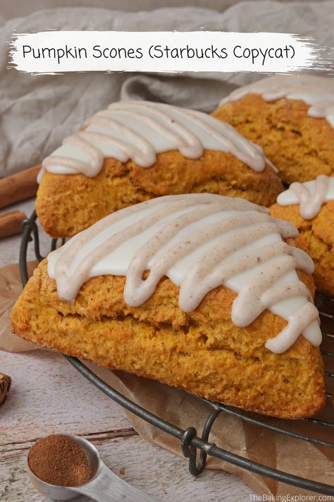 Starbucks Pumpkin Scones, Frozen Pumpkin, Uk Food, Pumpkin Scones, Copycat Starbucks Recipes, Food Blogging, Starbucks Pumpkin, Tasty Foods, Starbucks Copycat