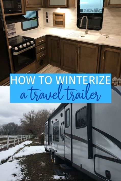 Winterizing Camper Travel Trailers, Winterizing A Camper, Winterizing Travel Trailer, Winterize Rv Travel Trailers, Rv Winterizing Checklist, Winter Rv Living, Winterizing Rv Travel Trailers, Winterizing Camper, Camper Winterization